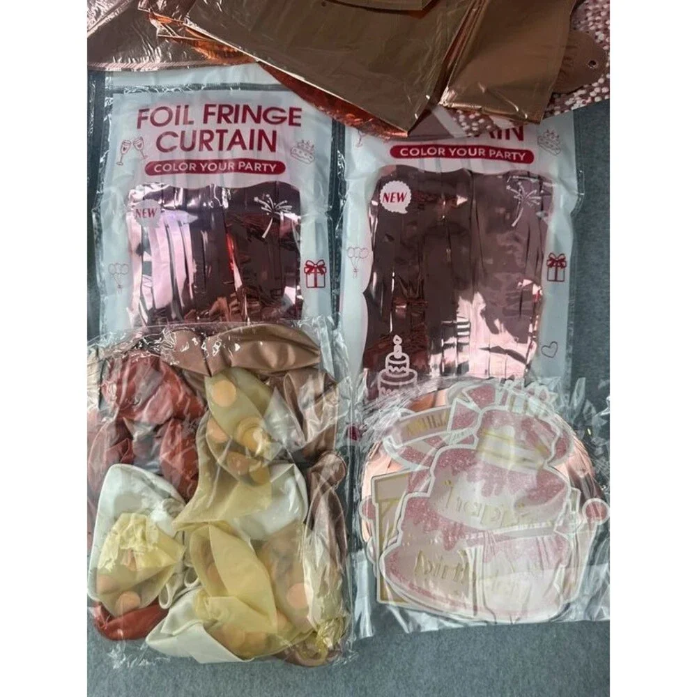 New Happy Birthday Girl Rose Gold Party Decoration Set